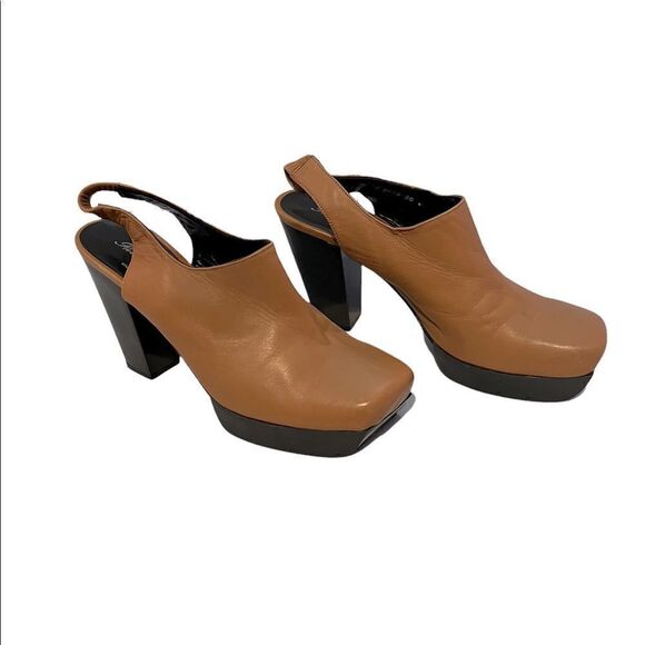 Rich Caramel Sexy Slingback Platform Pumps by Robert Clergerie of Paris Size 9.5 - Picture 8 of 12